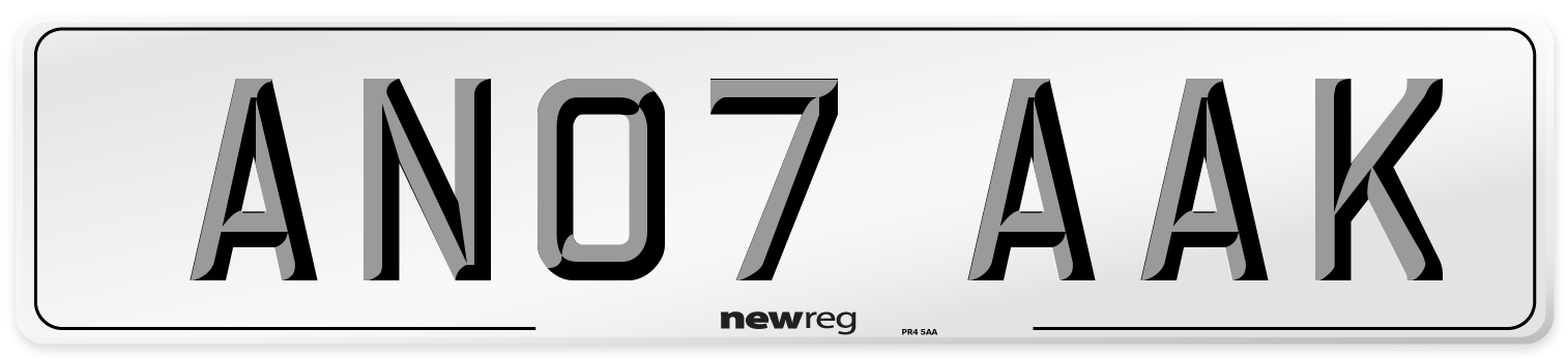 AN07 AAK Number Plate from New Reg